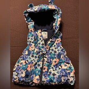 Gymboree Floral Patterned Puffer Vest 18/24 month